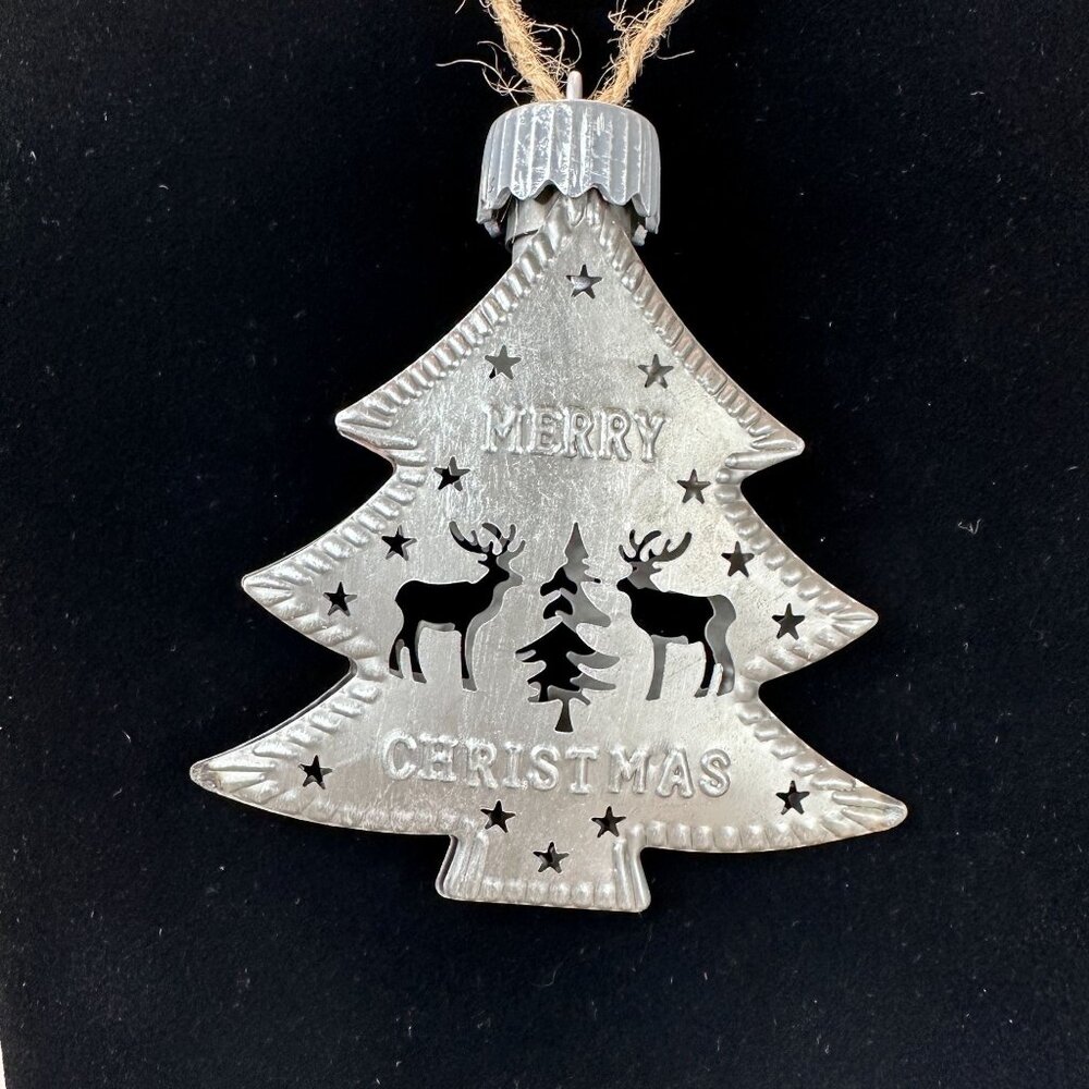 Christmas Ornaments Handmade Holiday Alpine‎ Lodge Set Of 3 Rustic Deer Tree NEW - Picture 6 of 14